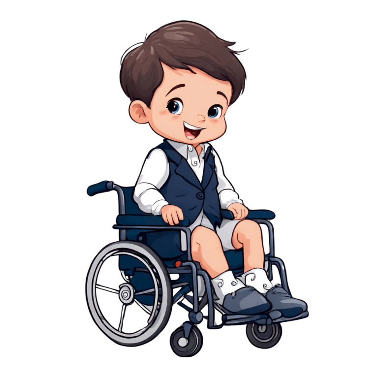 You Can be Prime Minister Cartoon of toddler in a wheel chair wearing a suit